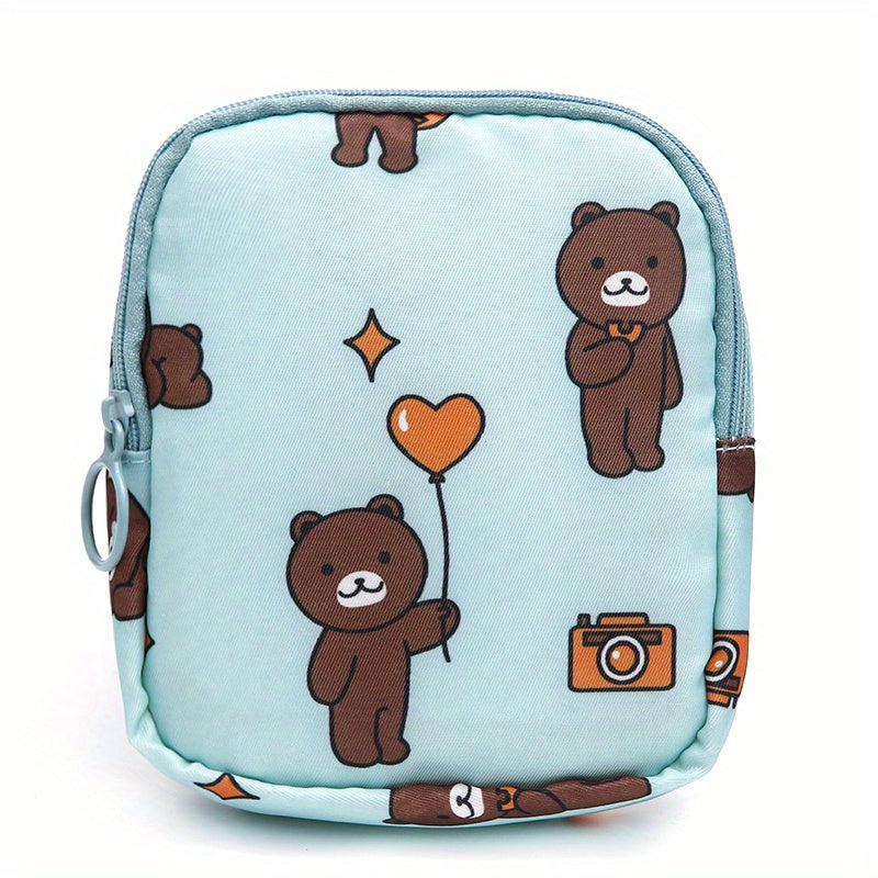 Cartoon Pattern Storage Bag Sanitary Napkin Zipper Pouch