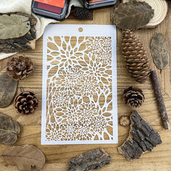 Small Floral Background Stencils - DIY Art Stencils for Painting - 20x12cm