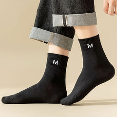 10 Pairs Letter Print Comfy Sports Socks Women's Stockings