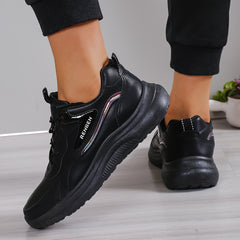 Men's Solid Sneakers Comfy Non Slip Casual Lace Up Durable Shoes