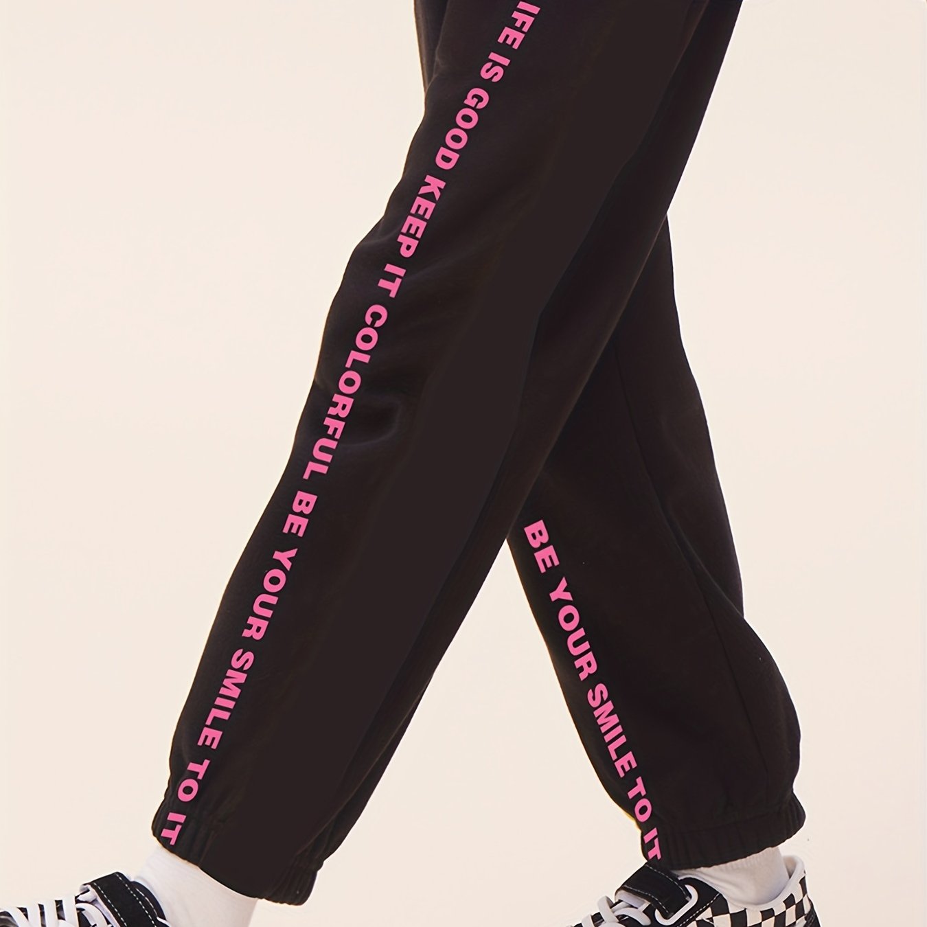 Girls Street Jogger Sweatpants Loose Fit Sports Running Trousers