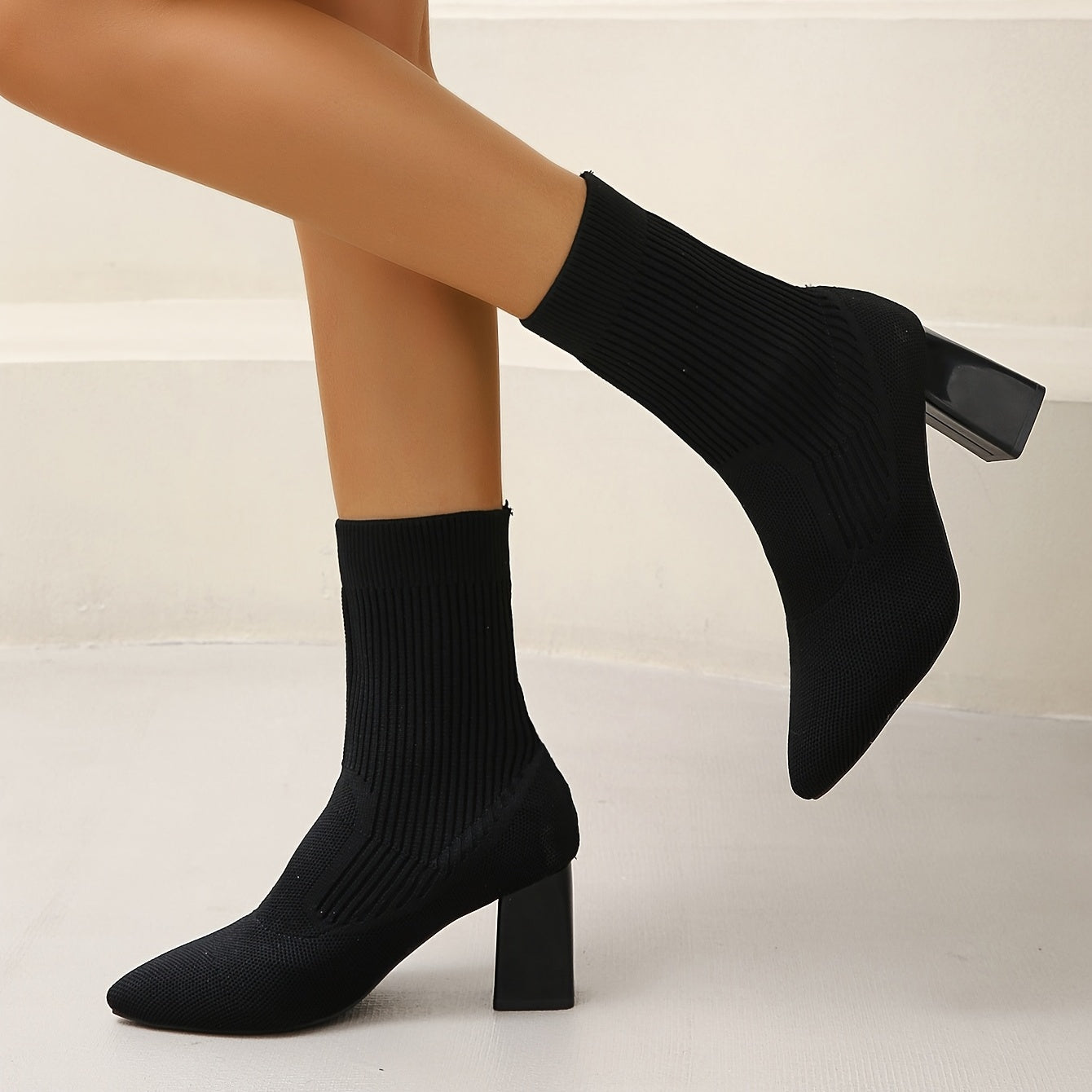 Women's Stretch Knit Ankle Boots