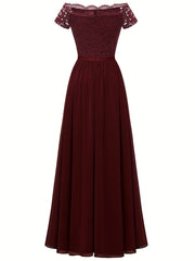 Cold Shoulder Lace Bridesmaid Dress Wedding Party Dress