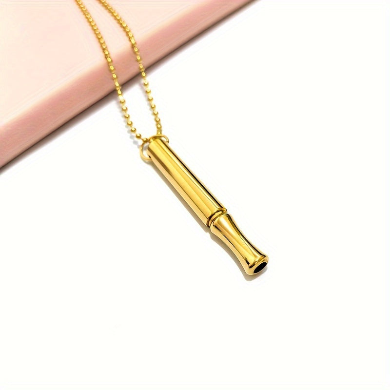Titanium Steel Stress Relief Whistle Pendant Necklace