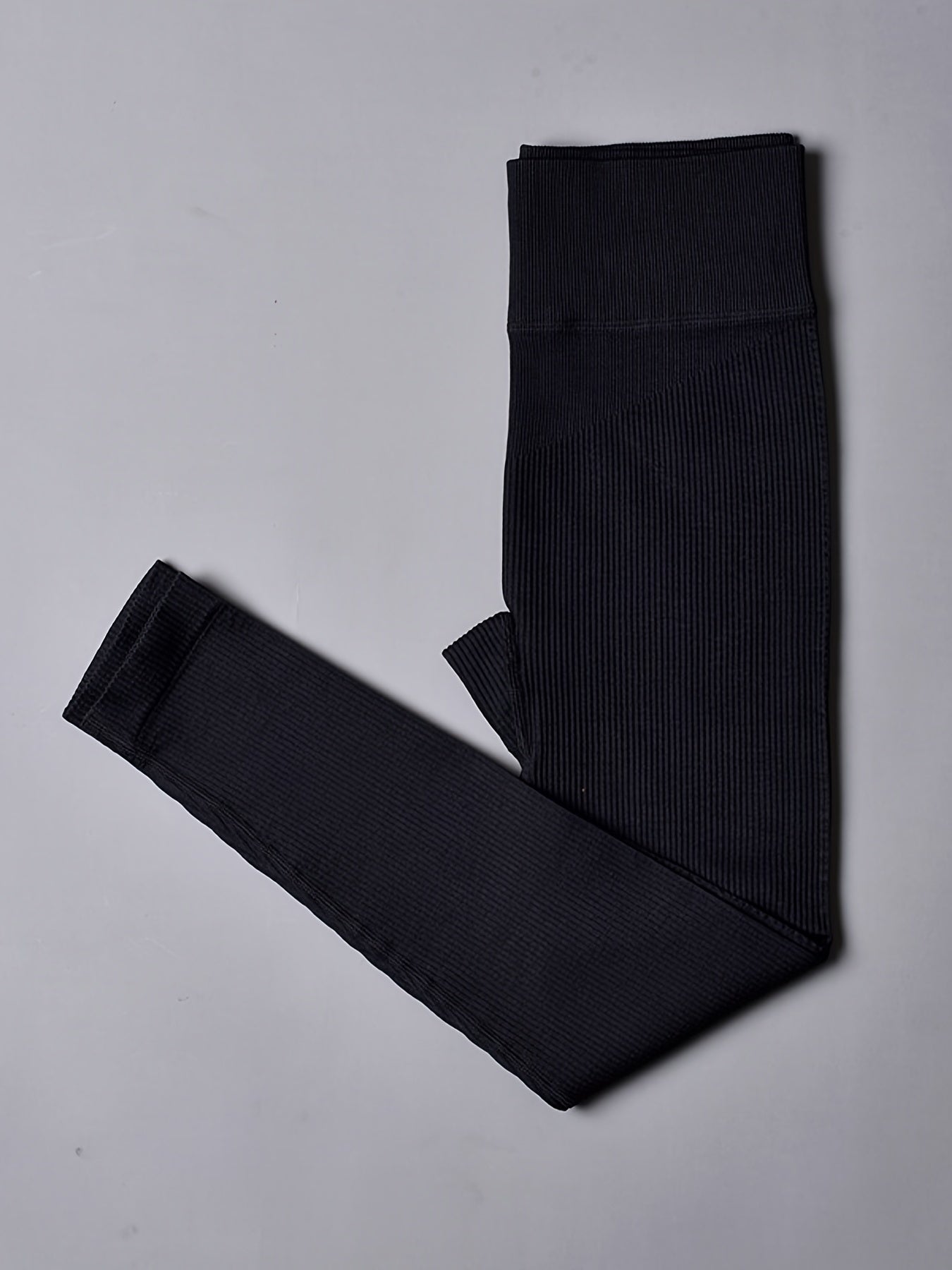 High Waist Ribbed Yoga Leggings - Women's Activewear