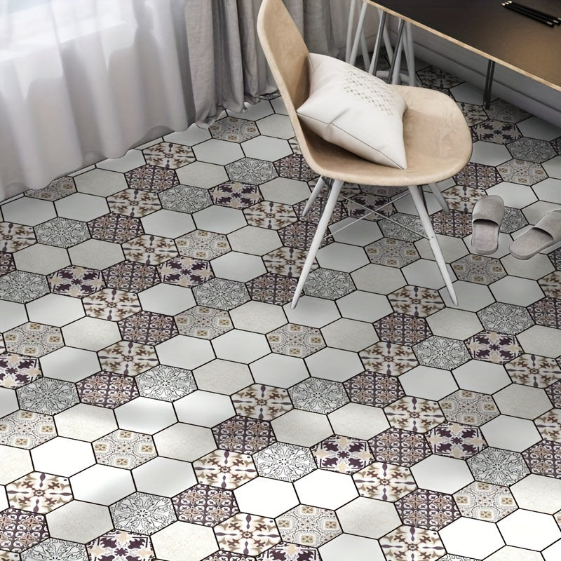 Thickened Simulation Tile Retro Pattern Floor Sticker Waterproof Home Decoration