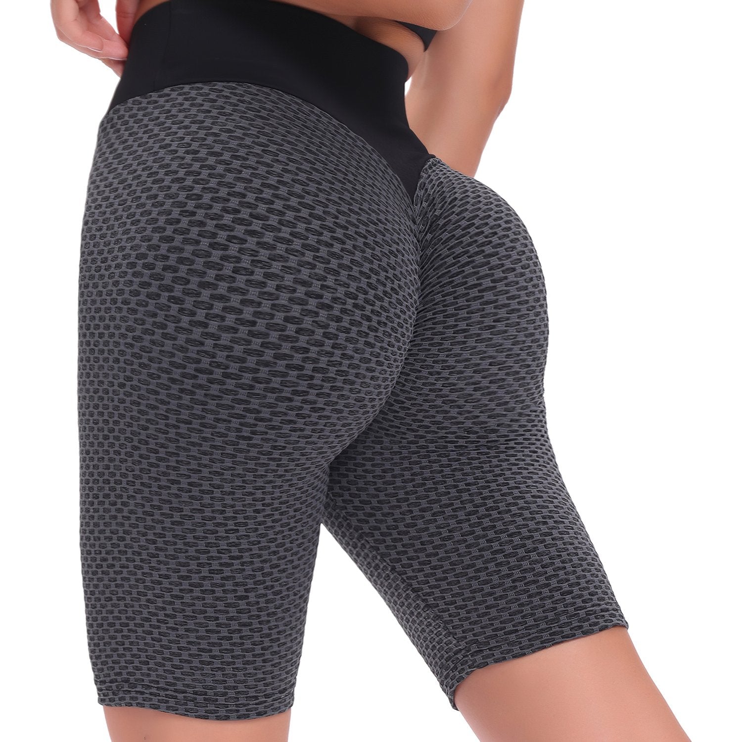 Honeycomb Workout Shorts High Waist Sports Fitness Yoga Running Tight Shorts