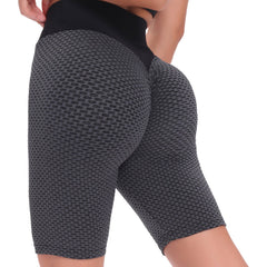 Honeycomb Workout Shorts High Waist Sports Fitness Yoga Running Tight Shorts