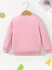 Graphic Girls Round Neck Sweatshirt Toddler Kids Tops Pullover