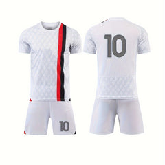 2pcs Boys Geometric Pattern Sports Football Training Outfit