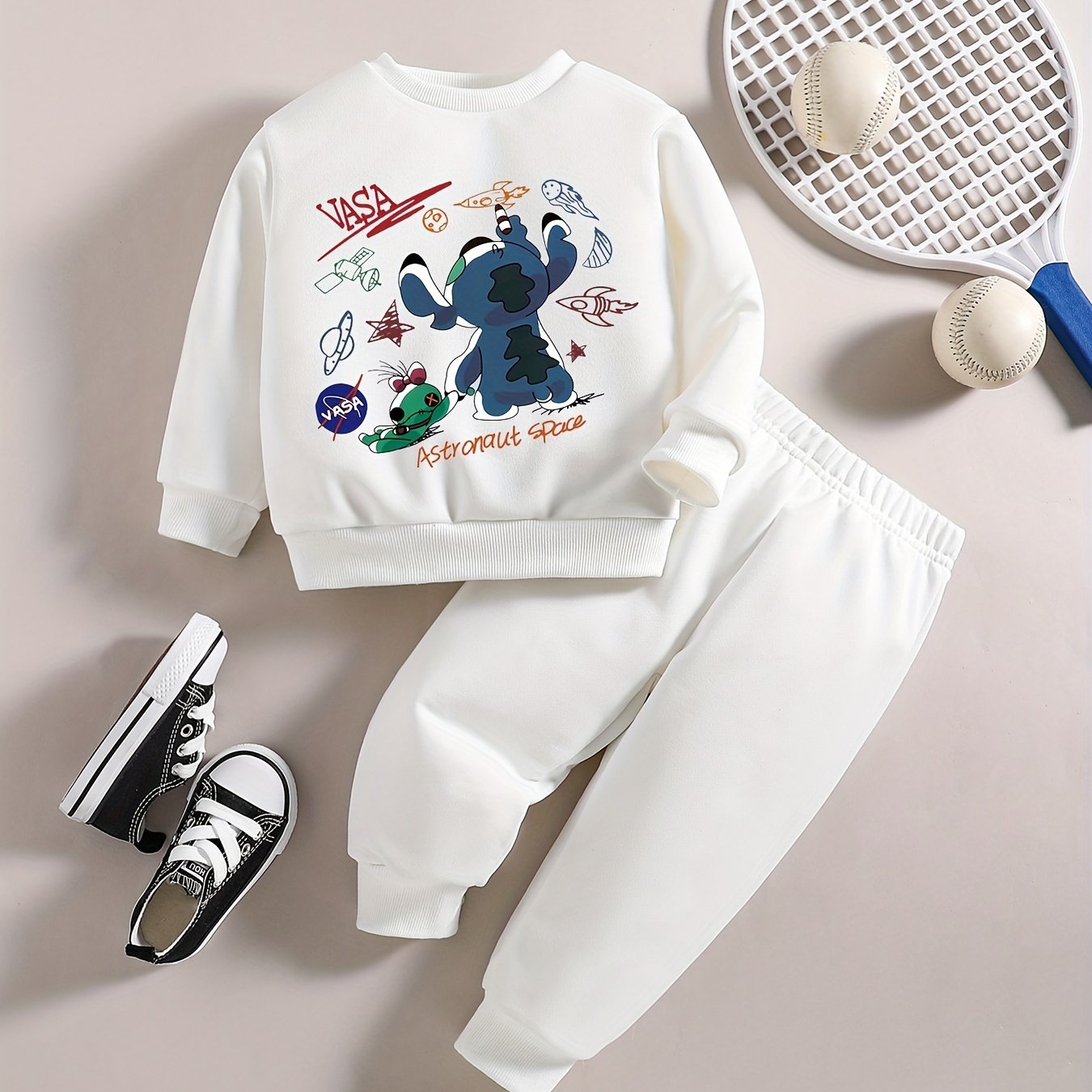 Baby Boy Space Dog Sweatshirt Pants Stylish Outfit