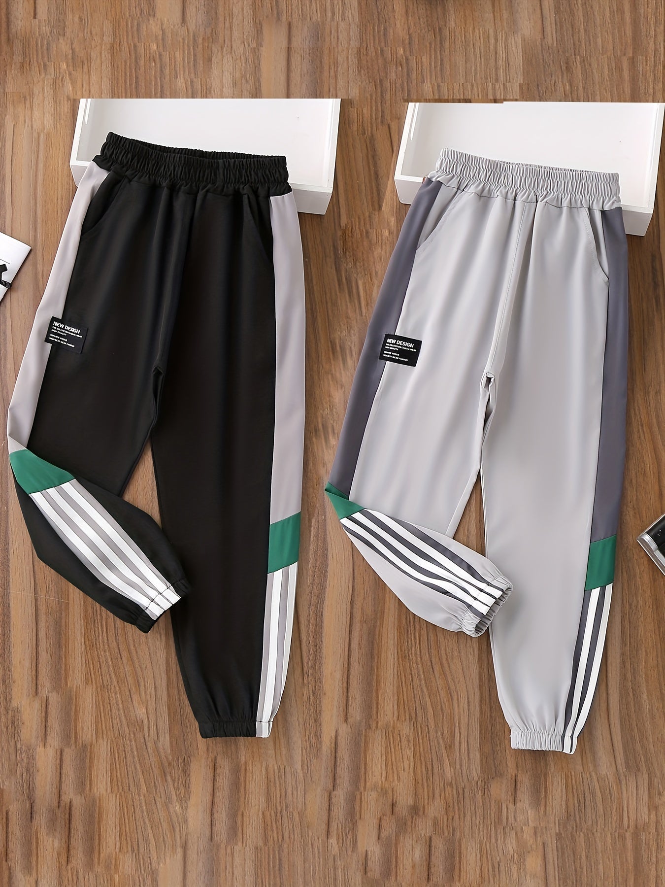 Stipe And SPORT Letter Print Boys Jogger Sweatpants