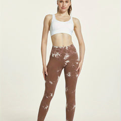 Tie Dye Khaki Yoga Pants High Waisted Activewear
