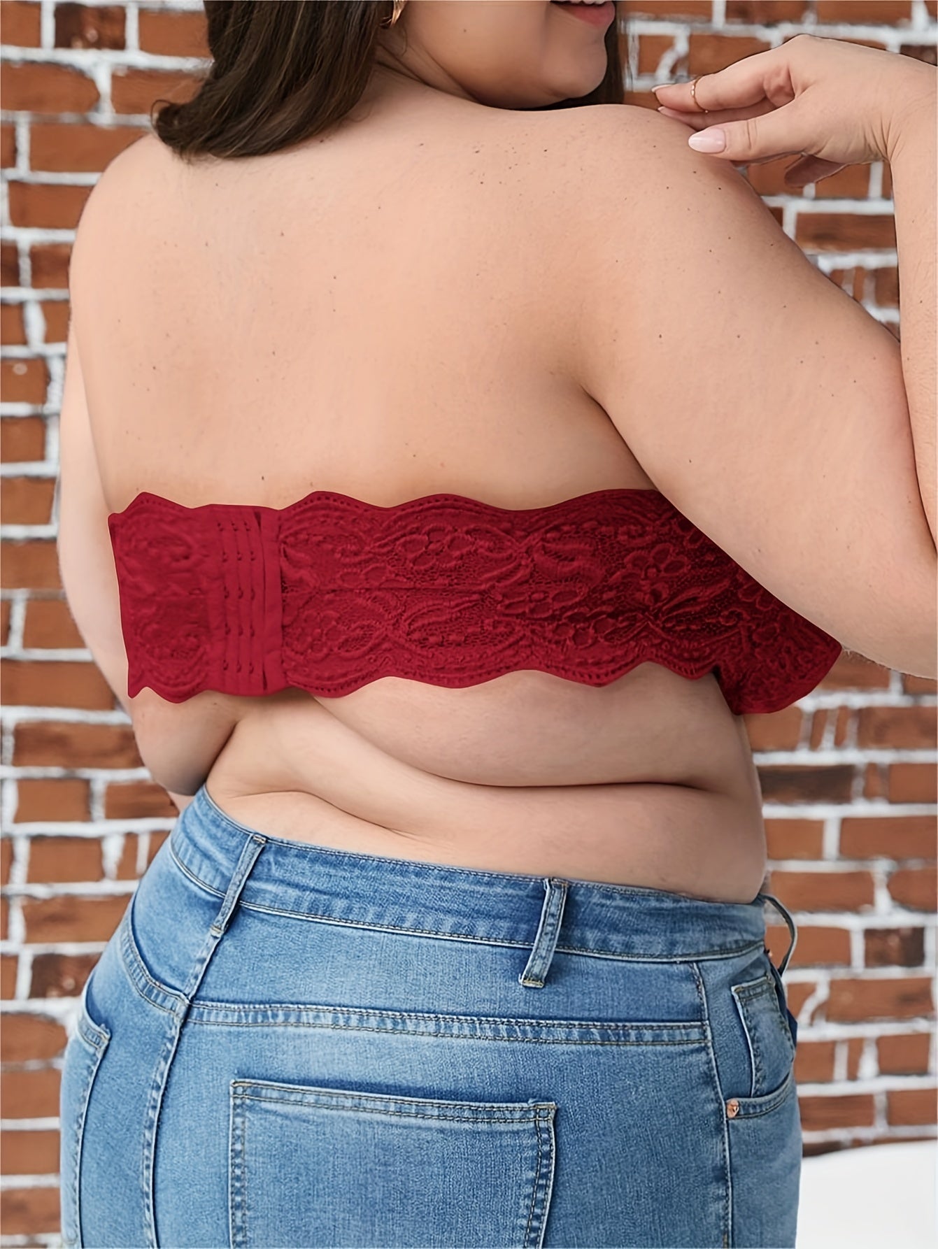 Sexy Tube Bra Lace Trim Ruched Bandeau Bra