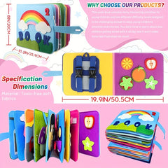 Montessori Busy Board 3D Sensory Story Cloth Book