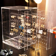 Transparent Jewelry Storage Box Three Drawer Large Capacity Organizer