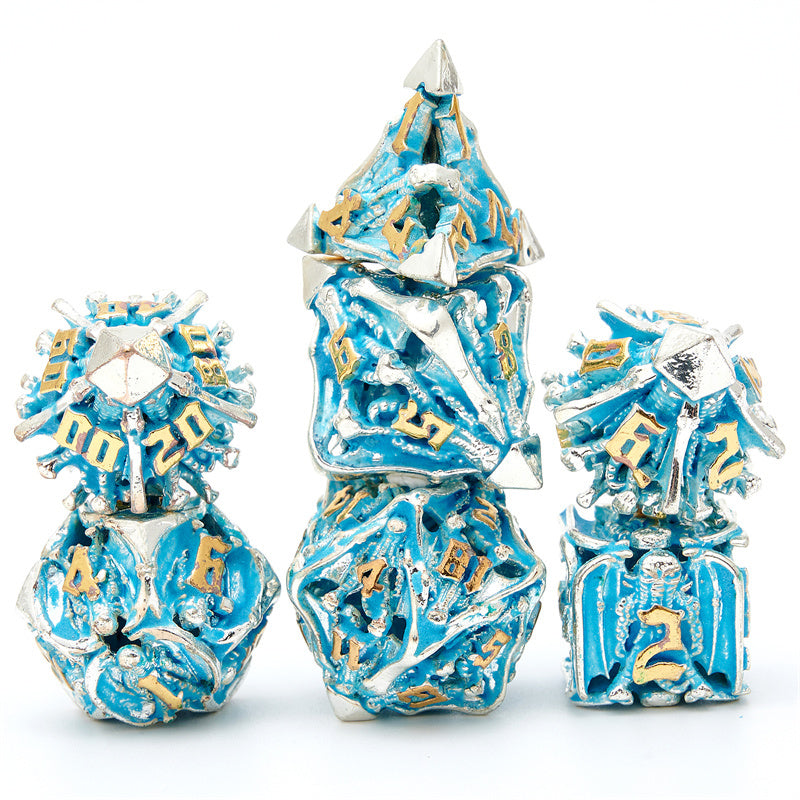 7pcs Punk Style Squid Monster Dices Hollow Polyhedral Dice Set