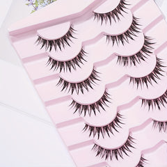 Thick Long Tip Tail False Eyelashes 7 Pairs 18mm Natural Lightweight