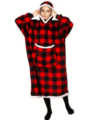 Plush Hooded Night Robe Warm & Comfy Women's Sleepwear