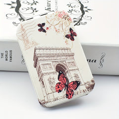 Compact Makeup Mirror Travel Portable PU Vanity Mirror Double Side Beauty Mirror