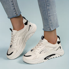 Women's Breathable Mesh Sneakers Lace Up Outdoor Comfort Running Shoes