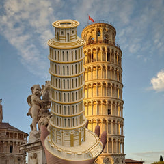 3D Wooden Puzzle Leaning Tower of Pisa DIY Model Toy
