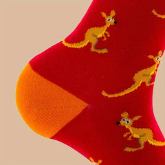 Men's Cartoon Pattern Crew Socks Cotton Blend Casual Unisex Socks