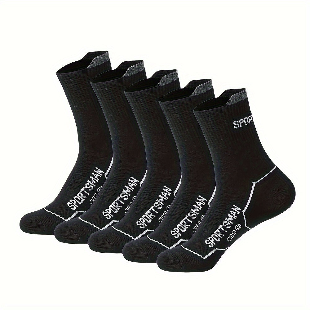 Men's Mid Calf Sports Socks for Running Cycling Fitness Basketball