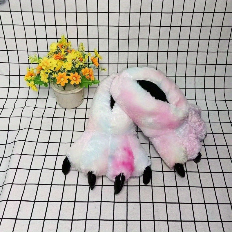 Cozy Plush House Slippers Funny Claw Shoes Men Women Winter Indoor