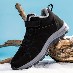 Men's Durable Hiking Shoes Plush Lining Anti-Skid PU Leather