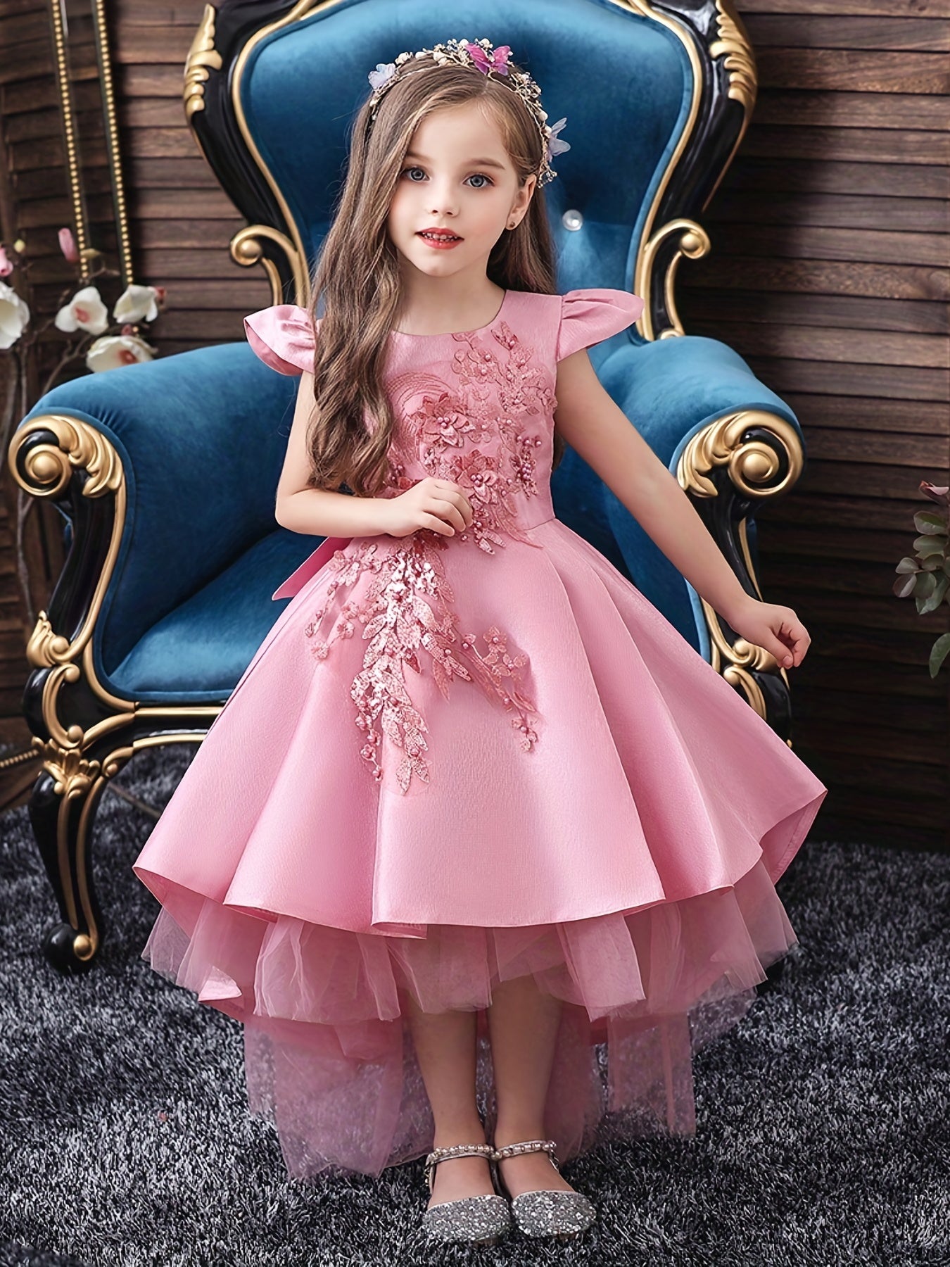 High Low Trail Princess Dress for Girls