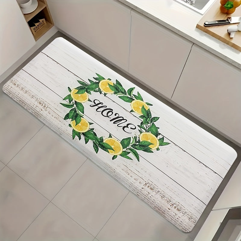 Lemon Printed Floor Mat Soft Laundry Room Rug Oriental Hallway Runner
