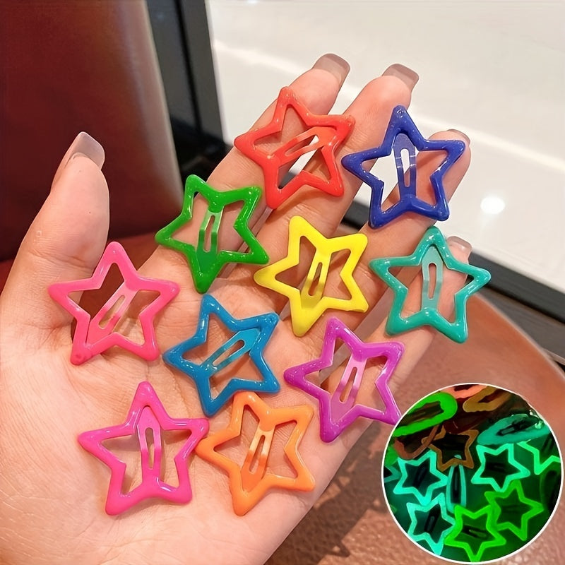 10pcs Luminous Hair Clips Decorative Accessories for Girls