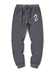 Angle Pattern Graphic Drawstring Joggers Men s Sweatpants