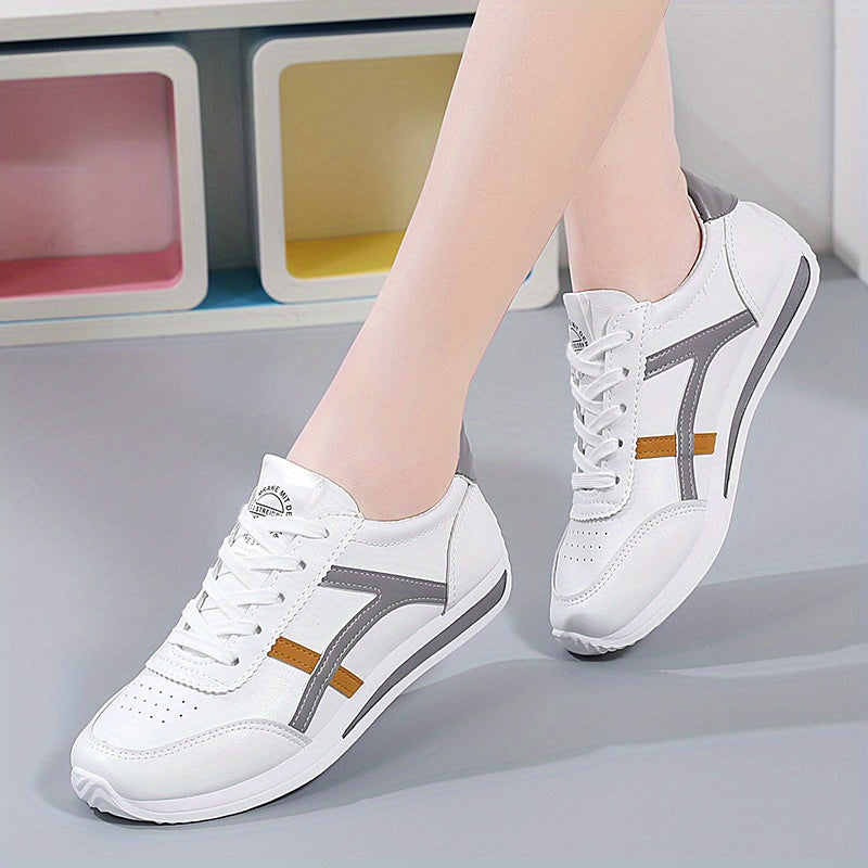 Women's Colorblock Sneakers Low Top Lace Up Walking Shoes