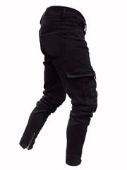 Men's Slim Fit Biker Jeans Casual Street Style Denim Pants