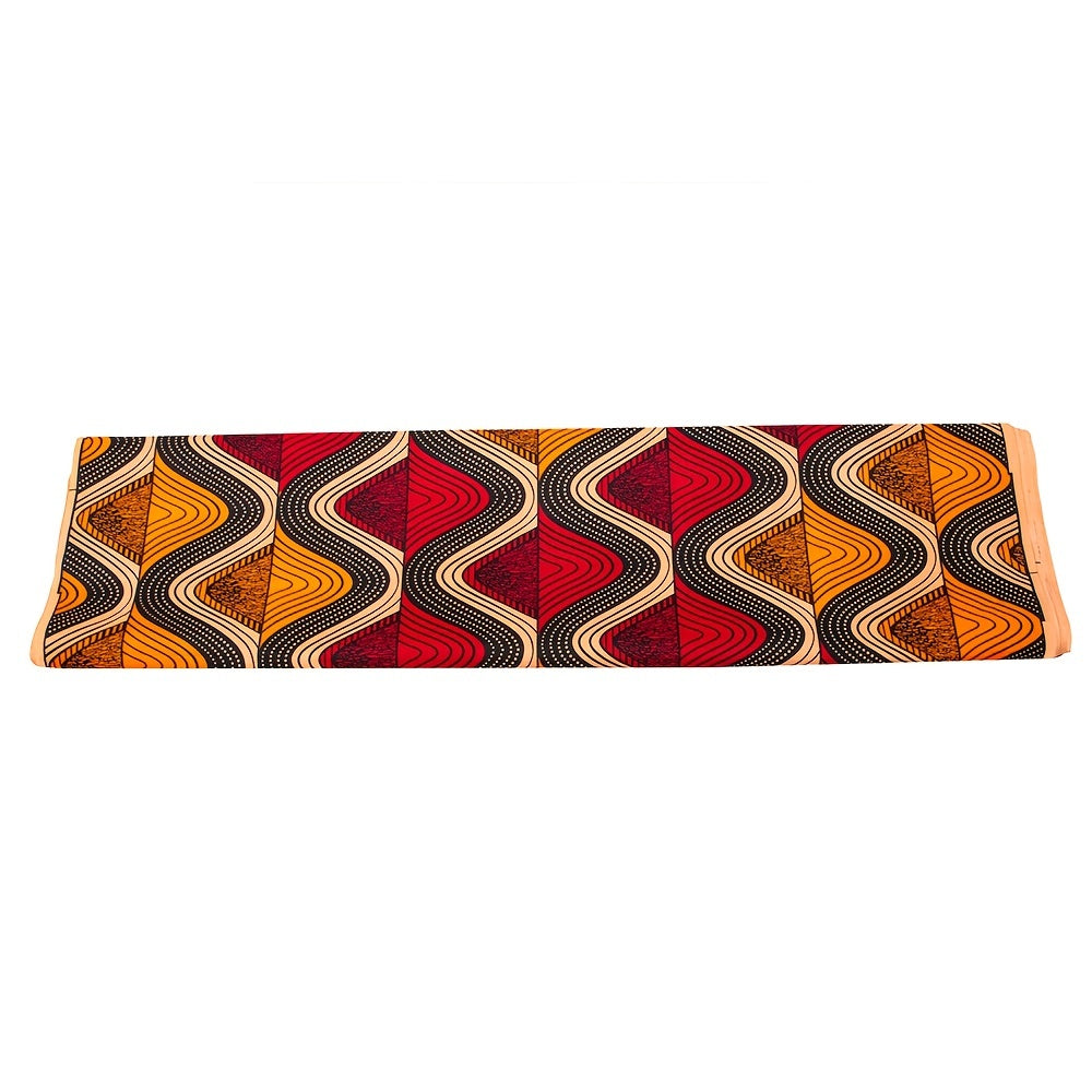 African Ethnic Wax Dye Printed Fabric Double Sided Geometric Cloth