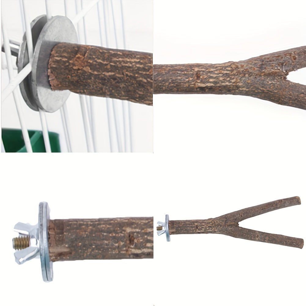 Wood Bird Stand with Claw Grinding Stick - Parrot Supplies