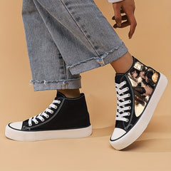 Halloween Anime Girl Platform Canvas Sneakers High Top Lace Up Shoes