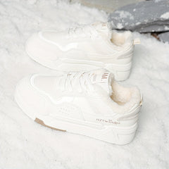 Women's Winter Lace-up Thermal Skate Shoes with Faux Fur Lining