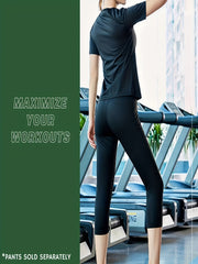 Sauna Sweat Short Sleeve T shirt Round Neck Women's Activewear