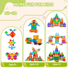 Magnetic Building Blocks 56pc Magnet Tiles for Kids Toys STME