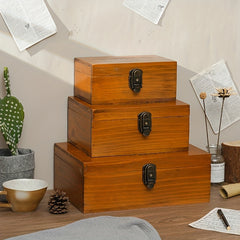 Vintage Wooden Jewelry Storage Box with Lock for Necklaces Earrings Bracelets