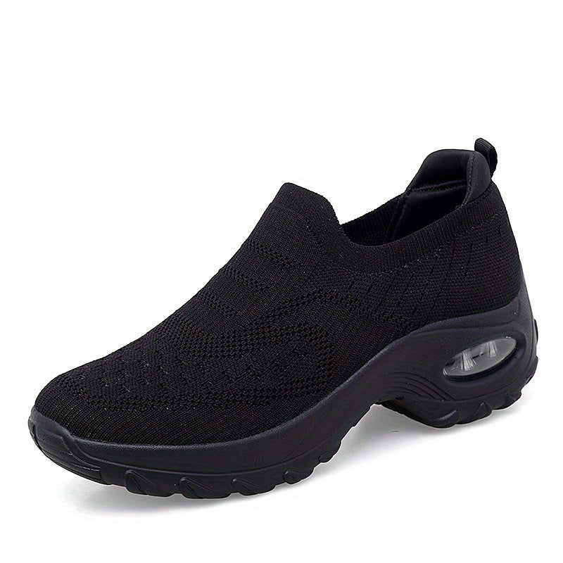 Women's Breathable Slip On Woven Sneakers Lightweight Low Top Shoes