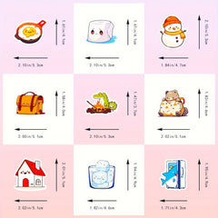 50pcs Cartoon Animal Stickers for Laptop Helmet Water Cup