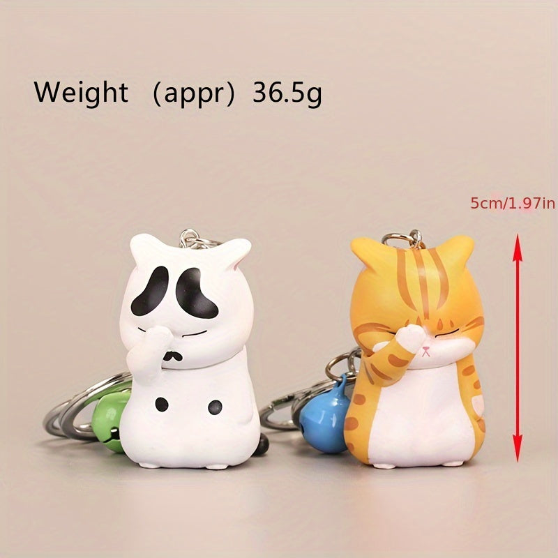 Cartoon Cat Keychain Chubby Kitten Keyring Bag Purse Ornament Pendant