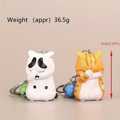 Cartoon Cat Keychain Chubby Kitten Keyring Bag Purse Ornament Pendant