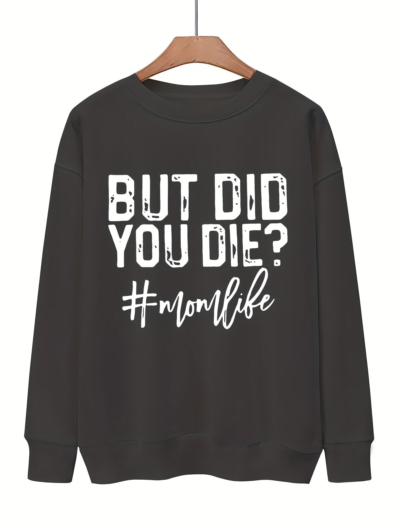Letter Print Pullover Sweatshirt for Women