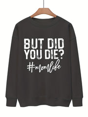Letter Print Pullover Sweatshirt for Women
