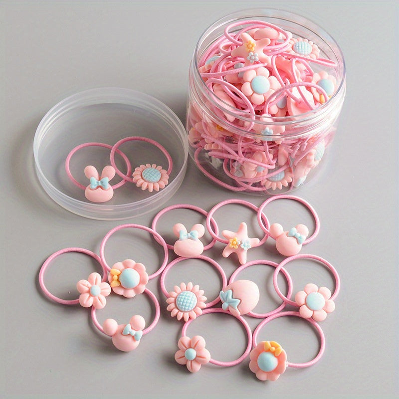 40pcs Kids Elastic Hair Rope Girls Headwear Hair Accessories